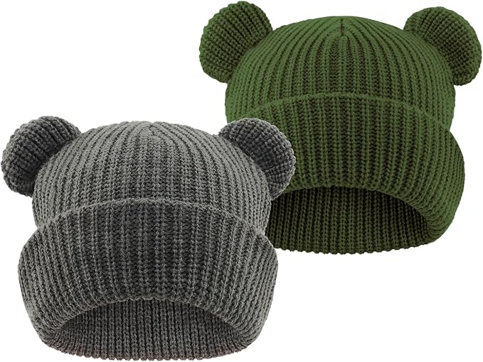 Toddler Boy Winter Hat Baby Knit Beanie Girl Warm Hats Kid Bear Ear Beanies by YATANAM