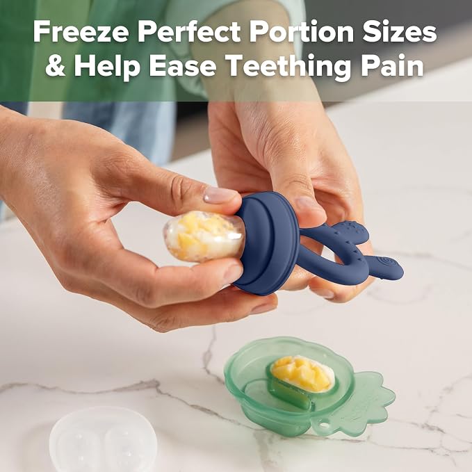 Haakaa Baby Fruit Food Feeder & Mini Freezer Nibble Tray Combo, Breastmilk - Image 3