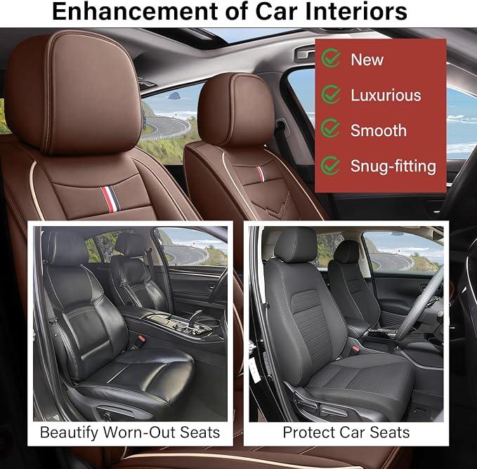 Leather Car Seat Covers Fit for LR LR4 2009-2016, 5 Seater Waterproof and - Image 6
