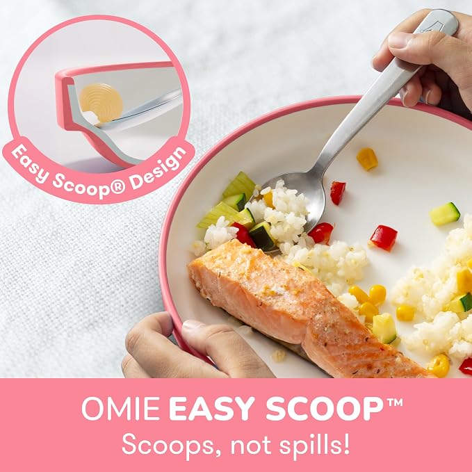 Omie® Easy Scoop Plates for Kids | Unique Design Helps Food Fall into the Spoon - Image 2
