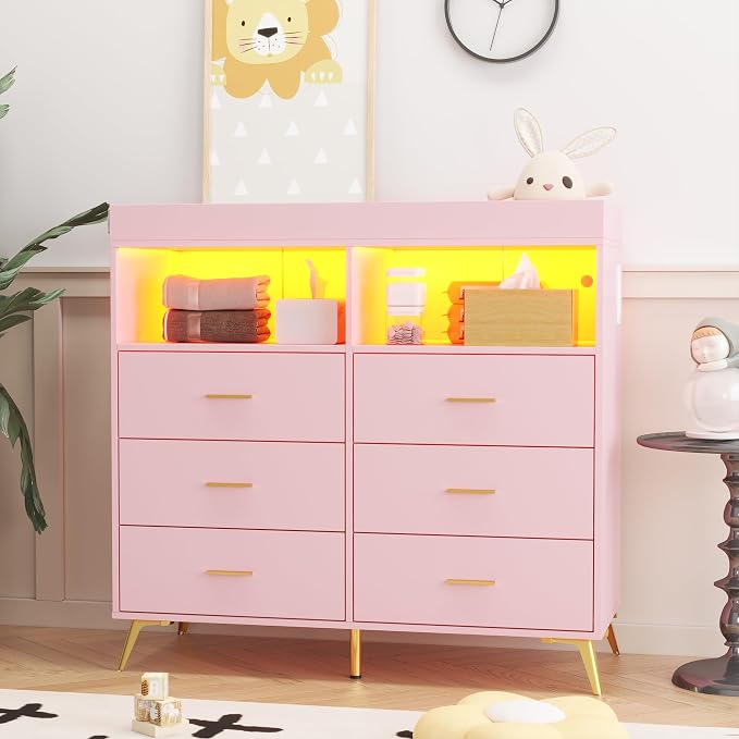 Changing Table Dresser with Drawers, Baby Dresser with Changing Table Top - Image 2