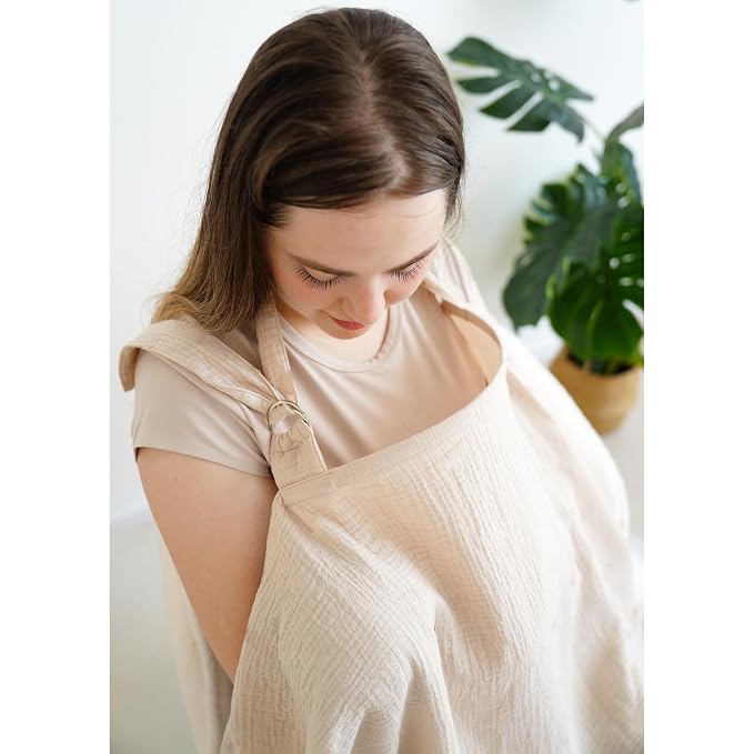 Muslin Nursing Covers for Breastfeeding, Privacy Breast Feeding Cover - Image 4