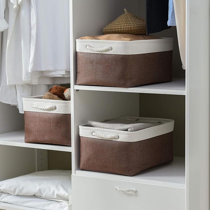 Large Storage Baskets for Shelves, Fabric Baskets for Organizing, Collapsible - Image 6