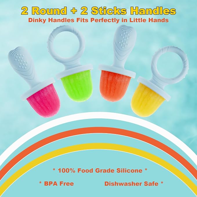 Toddler Popsicles Molds 1 Pack 4 Handle, BPA Free, Silicone Baby Popsicles - Image 4