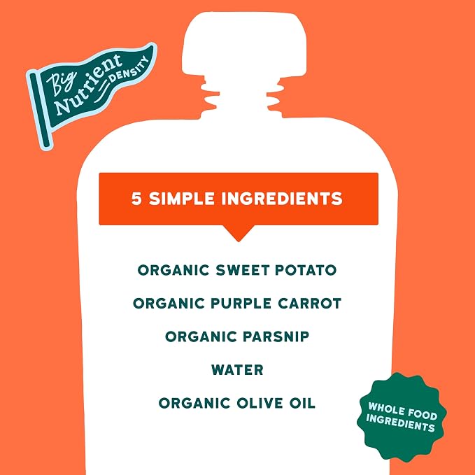 Serenity Kids 6+ Months Organic Veggie Puree Baby Food Pouches - Image 3