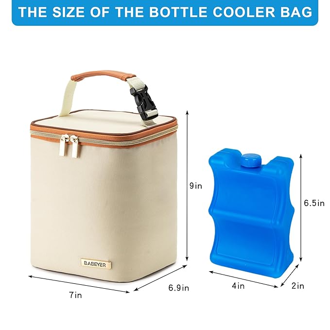 Breastmilk Cooler Bag with Ice Pack Fits 4 Baby Bottles Up to 9 Ounce, Baby - Image 5