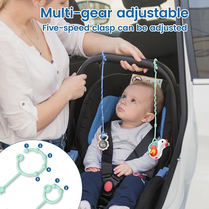 Toy Straps for Baby, RTMOK Silicone Setpacifier Clip, Applies to Car Seat Toy - Image 4