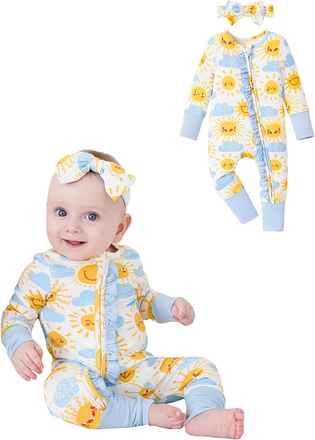 PATPAT Baby Girl Boy Clothes Newborn Infant Footie – Soft Viscose from Bamboo– by PATPAT