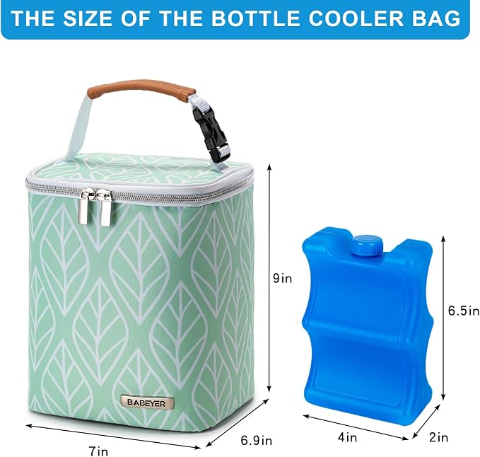Breast Milk Cooler Bag with Ice Pack Fits 4 Baby Bottles Up to 9 Ounce - Image 5