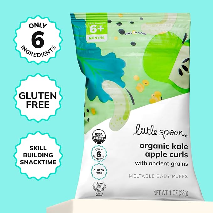 Little Spoon Organic Baby Puffs Variety Pack – Kale Apple & Banana Pitaya Duo – - Image 8