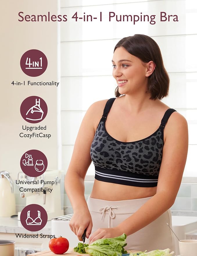 Momcozy Pumping Bra Hands Free | Seamless Nursing Bras - Image 3