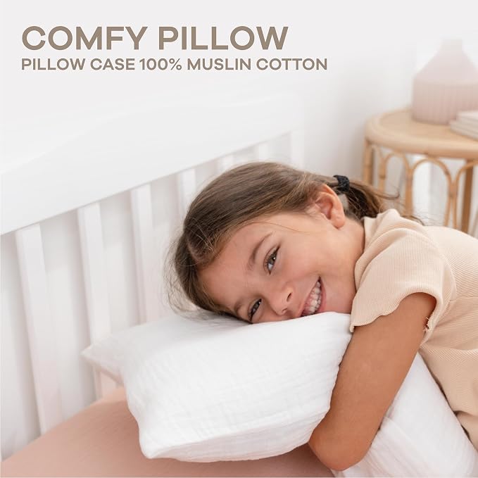 Comfy Cubs Toddler Pillow with Muslin Pillowcase, 13 x 18 in, 2 Pack - Image 6