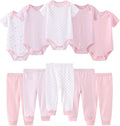 Baby Bodysuit and Pant Set 10-pcs Cotton Soft Newborn Boy Girl Clothes Outfits by Ruliby