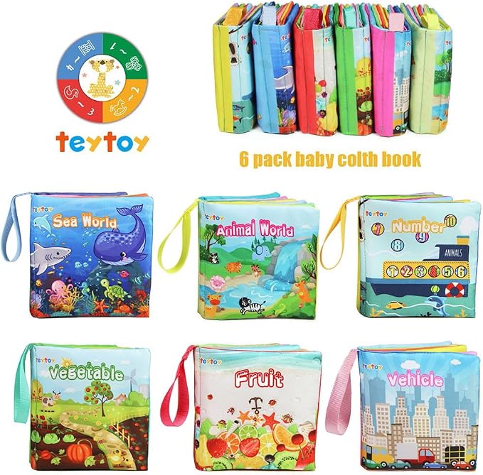 teytoy My First Soft Book, Nontoxic Fabric Baby Cloth Books Early Education - Image 2