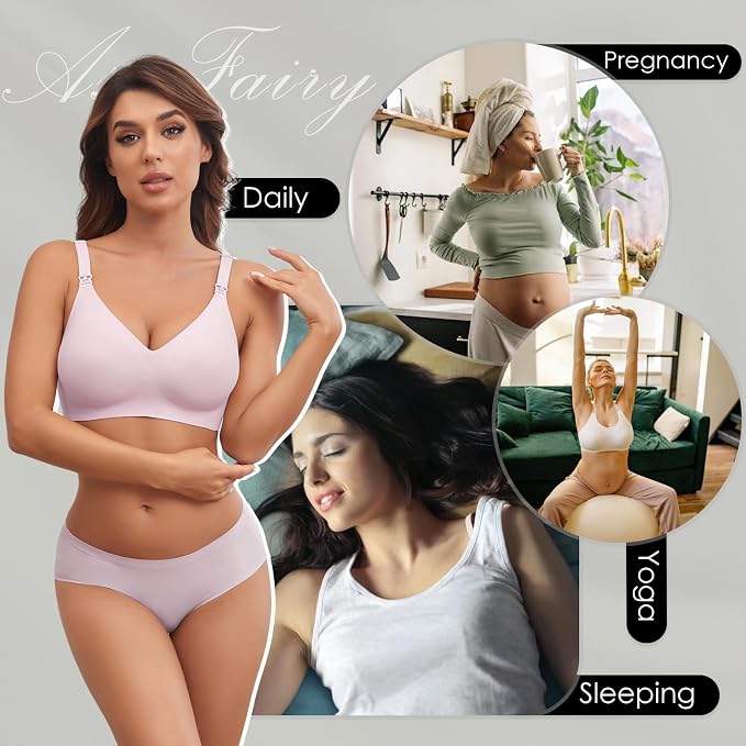 As Fairy Seamless Nursing Bras for Breastfeeding Soft Wireless Sleep Maternity - Image 6