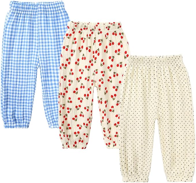 MYGBCPJS Baby Boys Girls Cotton Linen Trousers Kids Casual Ankle Pants Loose by MYGBCPJS