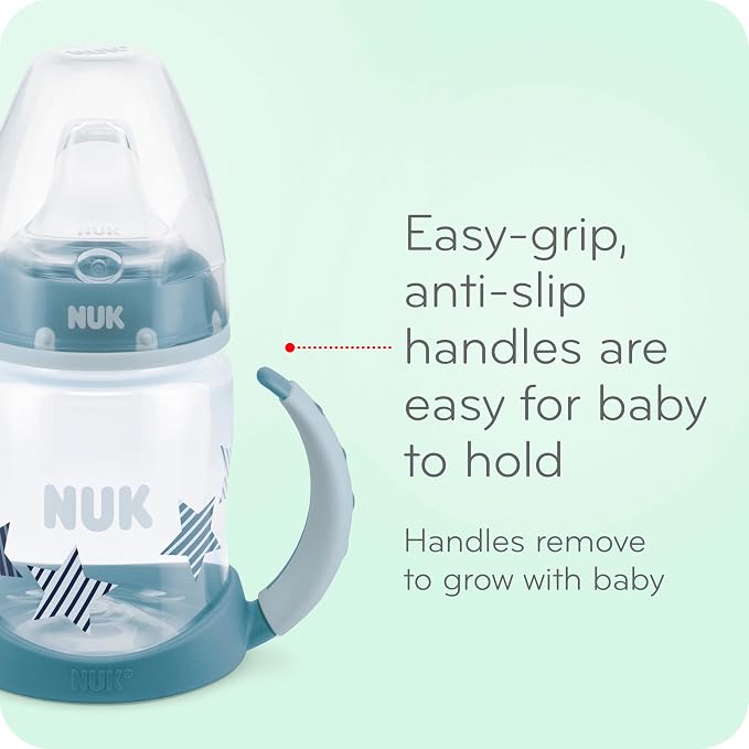 NUK Learner Cup, 5 Oz, Soft Spout, Easy-Grip Handles, BPA Free, Spill Proof - Image 3