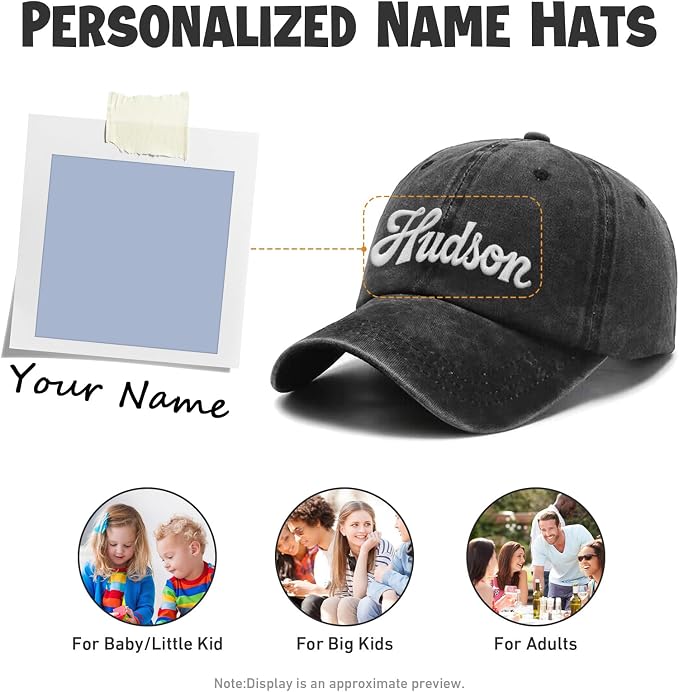 Custom Name Toddler Baseball Cap, Personalized Boys Girls Cotton Embroidered Hat - Image 8