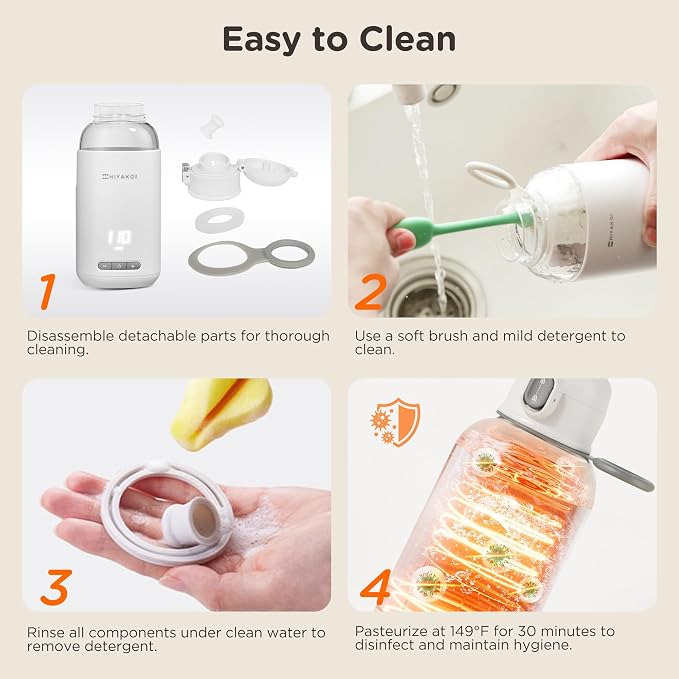Portable Water and Milk Warmer, HIYAKOI Bottle Warmer On The Go Fast Heating - Image 4