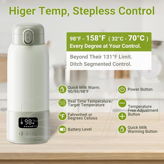 Portable Milk Warmer, 17oz Large Capacity Bottle Warmer - Image 5