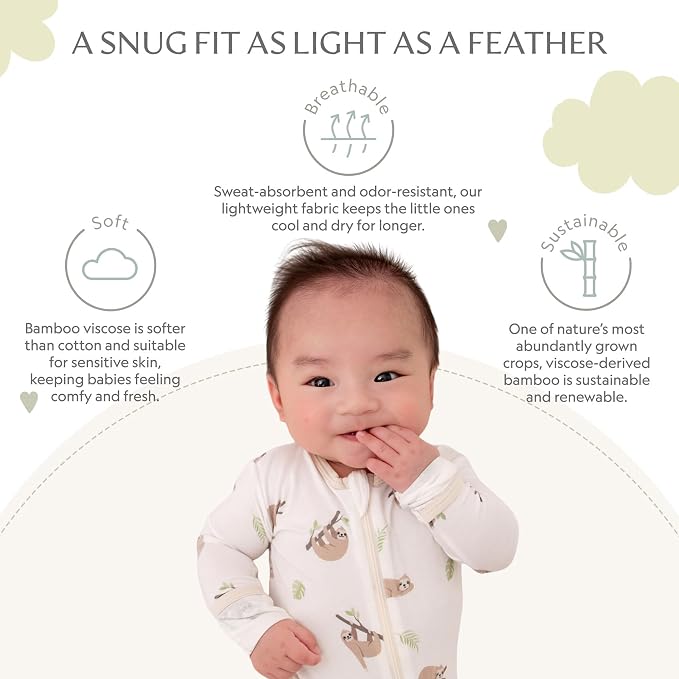Bamboo Little Soft Baby Footie Pajamas, Baby Clothes, Newborn Sleepers - Image 3