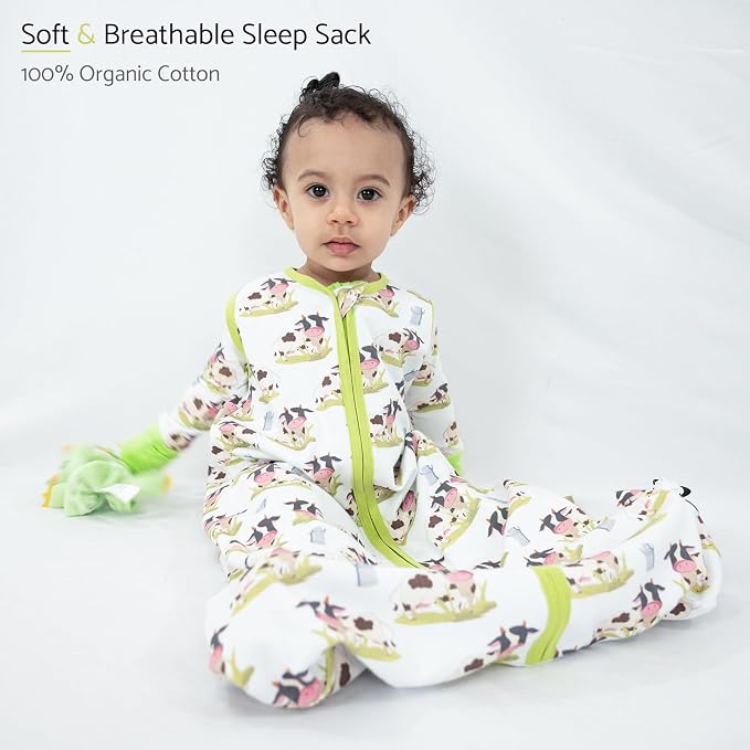 LollyBanks Baby Sleep Sack, 100% Cotton Wearable Blanket 2-Way Zipper Sleep - Image 2