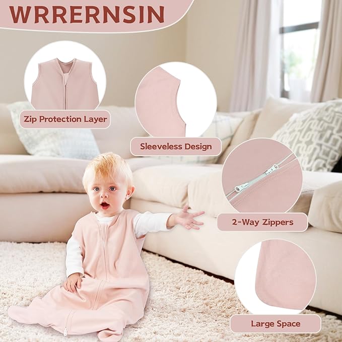 Baby Sleep Sack 0-6 Months, 100% Cotton TOG 0.5 Wearable Blanket - Image 2