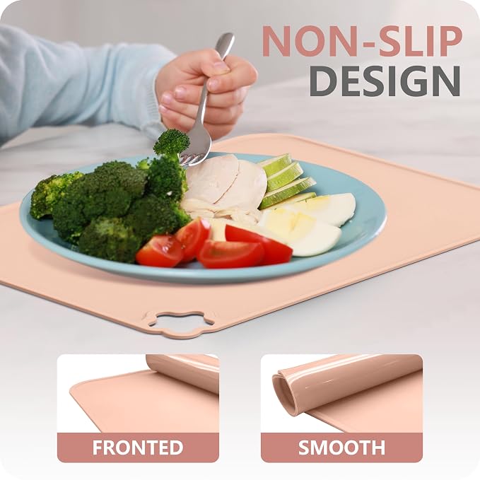 Cutebe Silicone Placemat for Toddles Kids Non-Slip Reusable Portable Kids - Image 5