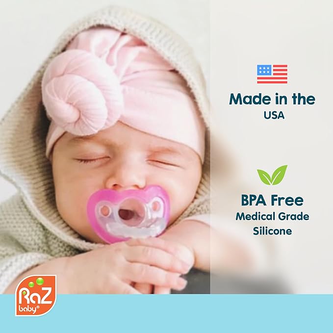 RaZbaby JollyPop Pacifier, Holder w/Detachable Baby Pacifier, Stuffed Animal - Image 4
