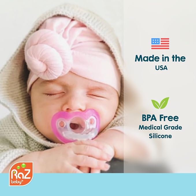 RaZbaby JollyPop Pacifier, Holder w/Detachable Baby Pacifier, Stuffed Animal - Image 4