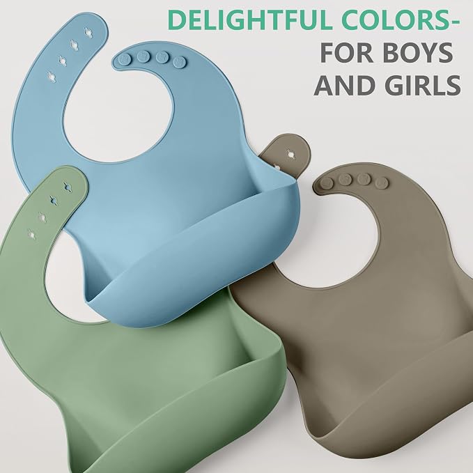 Cuddle Campus Set of 3 Silicone Bibs - Image 6