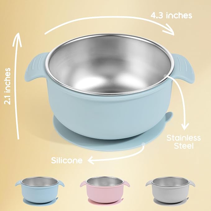 Bella's Friends Stainless Steel and Silicone Baby Bowls - Image 2