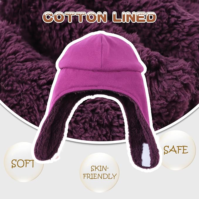 Bear Baby Winter Hat Toddler Earflap Beanie Unisex Infant Snow Cap Warm Fleece - Image 3