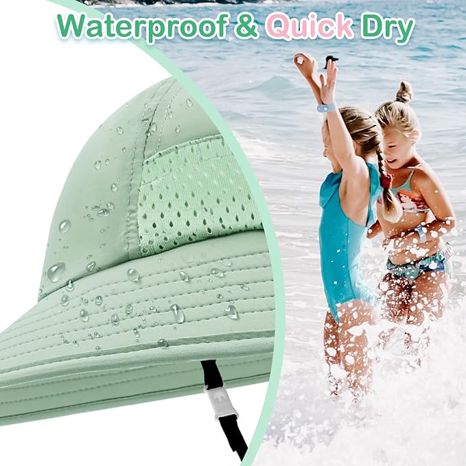 XIAOHAWANG Girls Sun Hat Baby Beach Hats Boys UPF 50+ Kids Summer Protection - Image 2