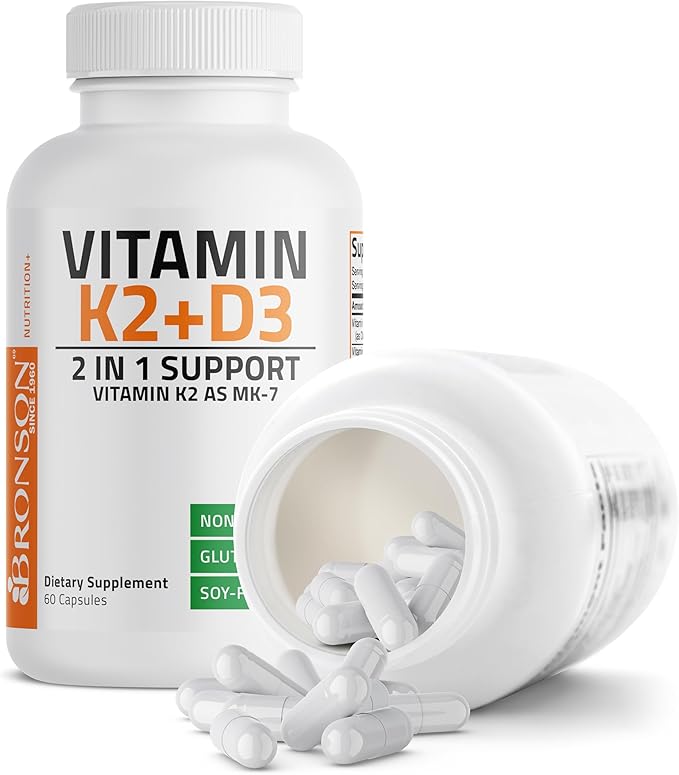 Bronson Vitamin K2 D3 Supplement Non-GMO Formula Vitamin D3 5000IU & 90 mcg K2 - Image 6