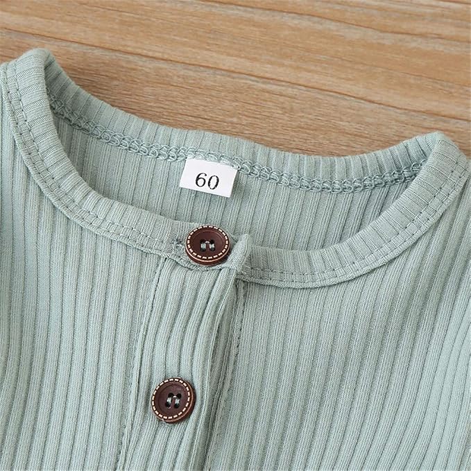 Kuriozud Newborn Infant Unisex Baby Boy Girl Clothes Button Romper Jumpsuit - Image 5