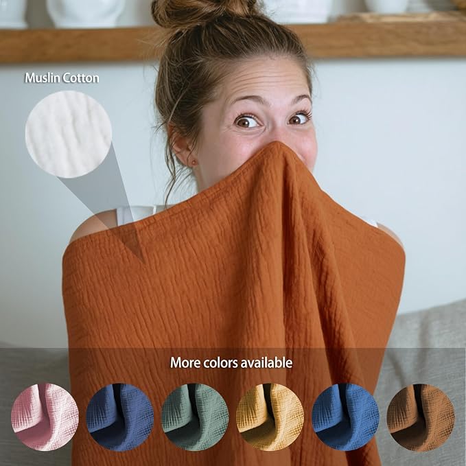 Muslin Nursing Covers for Breastfeeding, Arch Neckline Breast Feeding Covers - Image 5