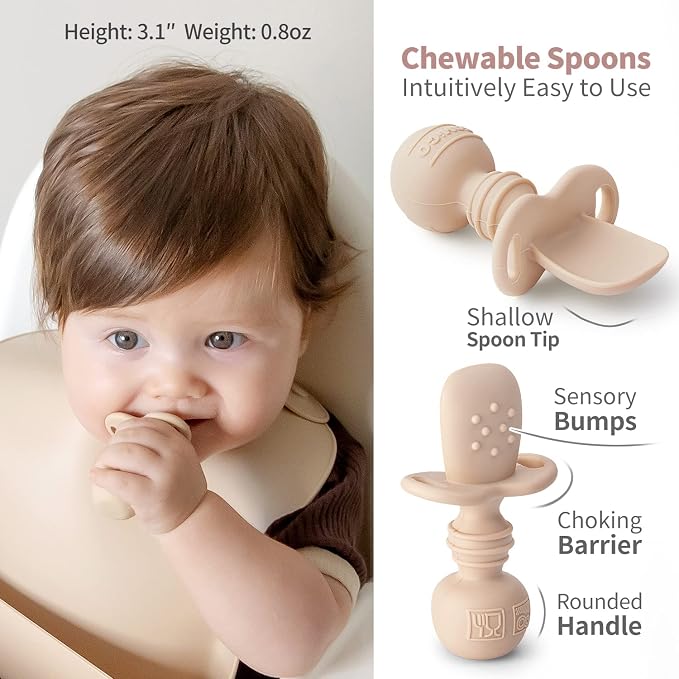 SAMiGO Silicone Baby Feeding Set, Suction Plate Bowl Set, Self Feeding Spoons - Image 5