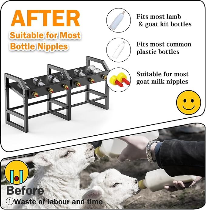 Portable Bottle Rack, Calf Bottle Holder, Free Standing Bottle Feeder Rack - Image 5