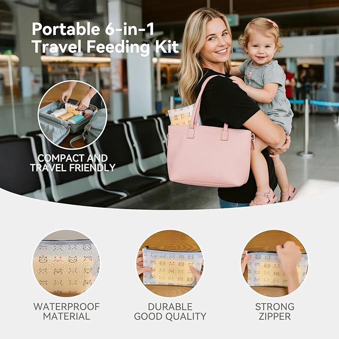 Portable Baby Plates with Suction, Non-Slip Dishwasher Safe Plates & Utensils - Image 5