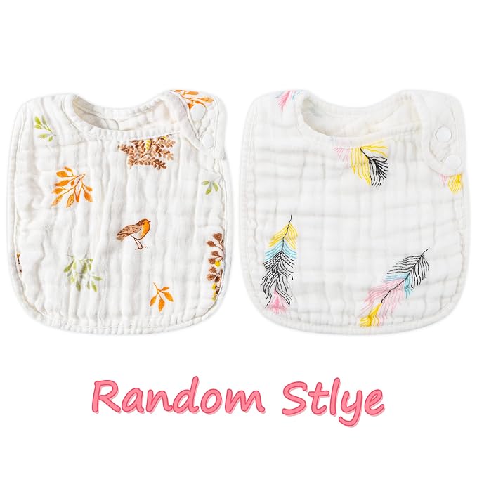 Zainpe 6Pcs Snap Muslin Cotton Bibs - Image 6