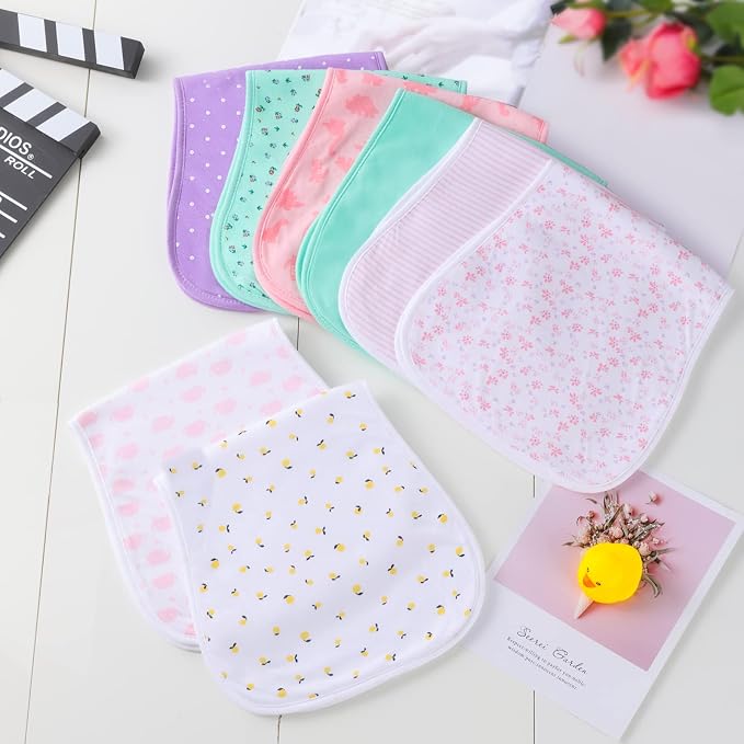 Hakochia Burp Cloths for Baby Girls Organic Cotton Large Burp Clothes Extra - Image 6
