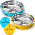 Nuogo 2 Pcs Stainless Steel Baby Suction Plates by Nuogo