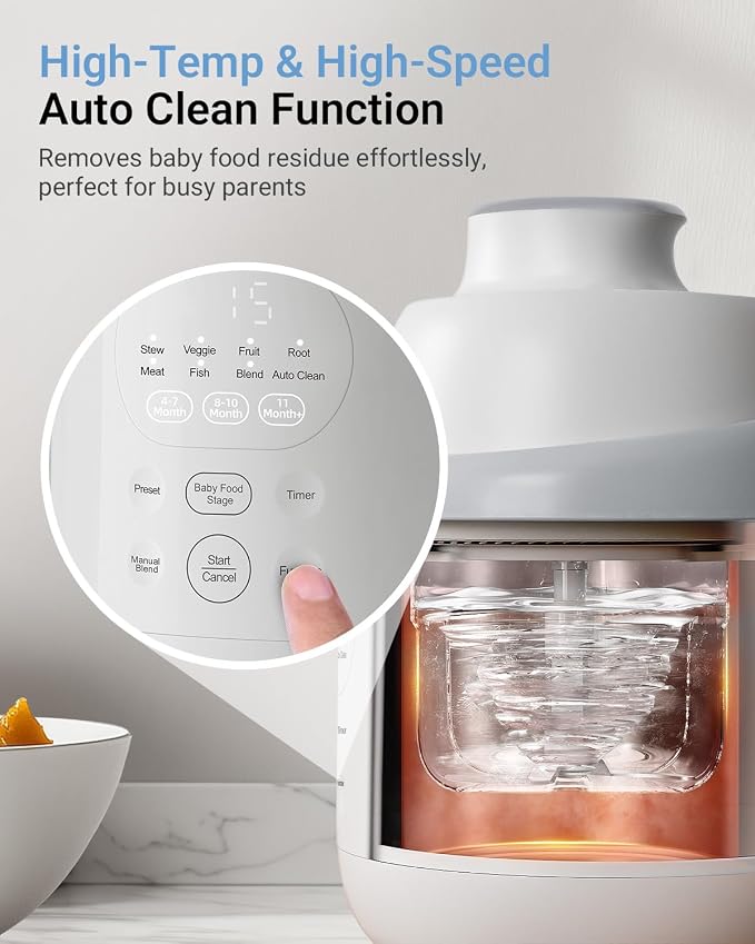 Bear NutriEase AllStage Stainless Steel Baby Food Maker Steamer and Blender - Image 7