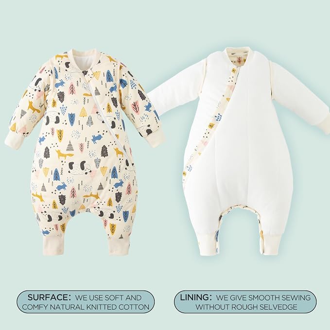 Duomiaomiao Unisex Baby Sleep Sack, 3.5 TOG Baby Sleeping Bag, 100% Cotton - Image 4