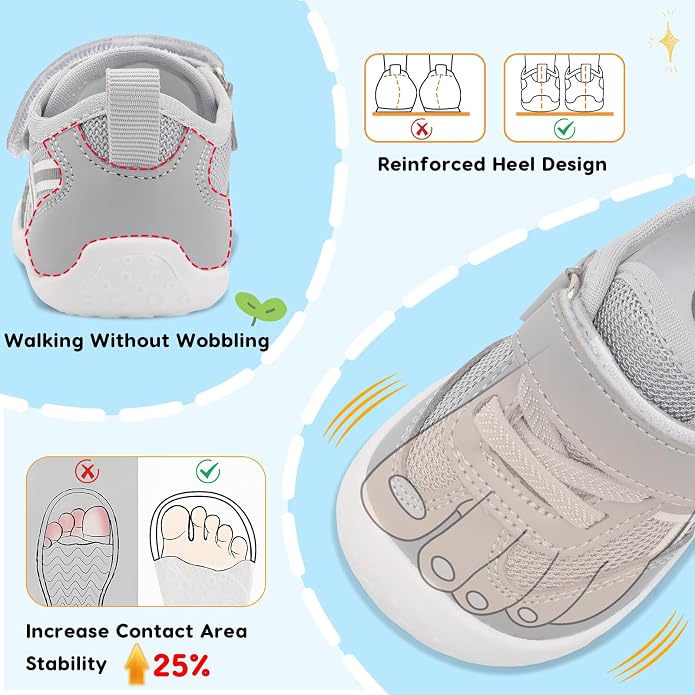 Scurtain Baby Shoes Boy Girl First Walking Shoe Infant Crib Breathable Sneakers - Image 3
