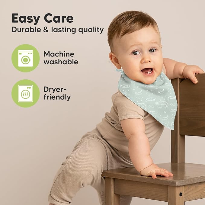 8-Pack Organic Baby Bandana Bibs - Image 7