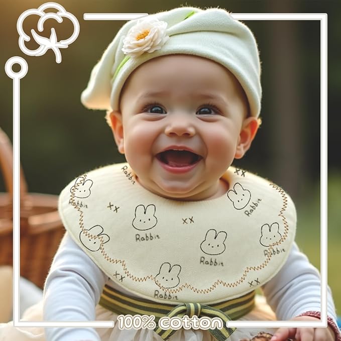 Baby Bibs Muslin Bibs for Baby Girl Boy for Drooling and Teething 10 Pack - Image 2