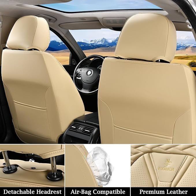 FLORICH Seat Covers for Cars, Waterproof Seat Covers, Leather Car Seat Covers 2 - Image 3