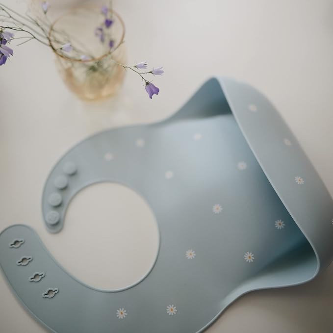 mushie Silicone Baby Bib | Adjustable Fit Waterproof Bibs - Image 5
